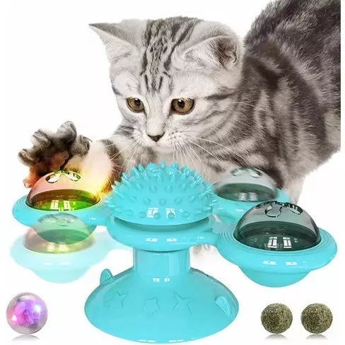 Spin Cat | Brinquedo Giratório Piscante Gato - aumigodepatas