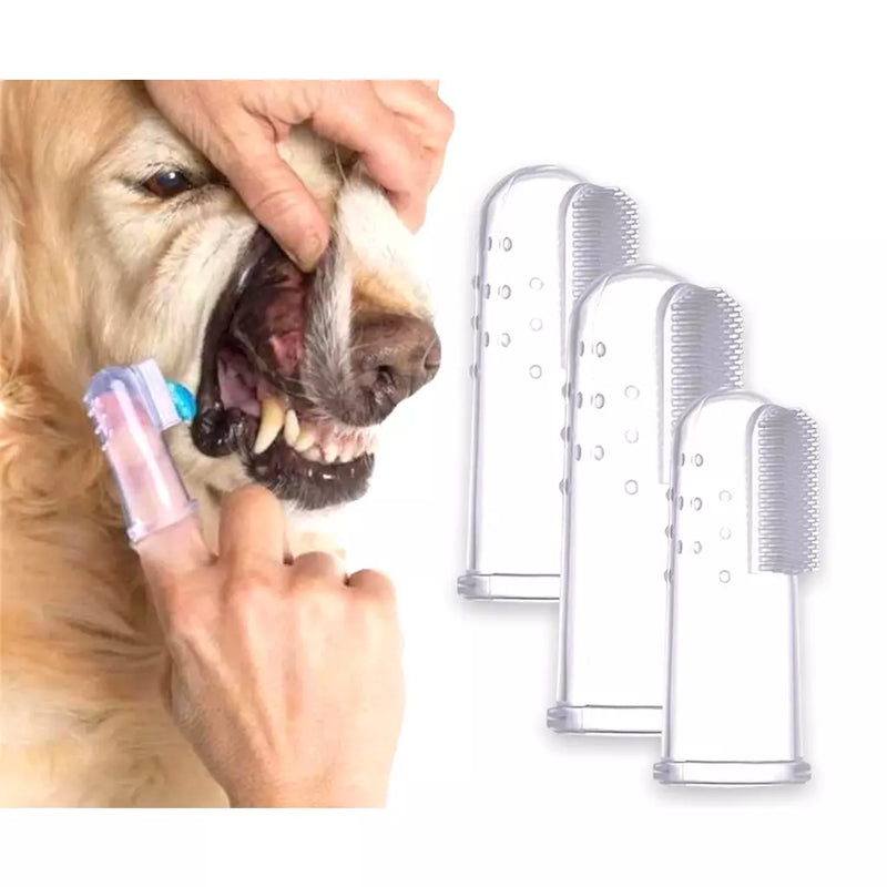 Escova de dente de dedo para pet - aumigodepatas