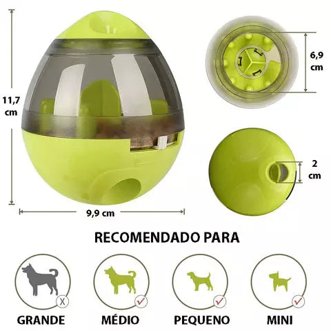 Brinquedo interativo dispenser de ração para pets - aumigodepatas