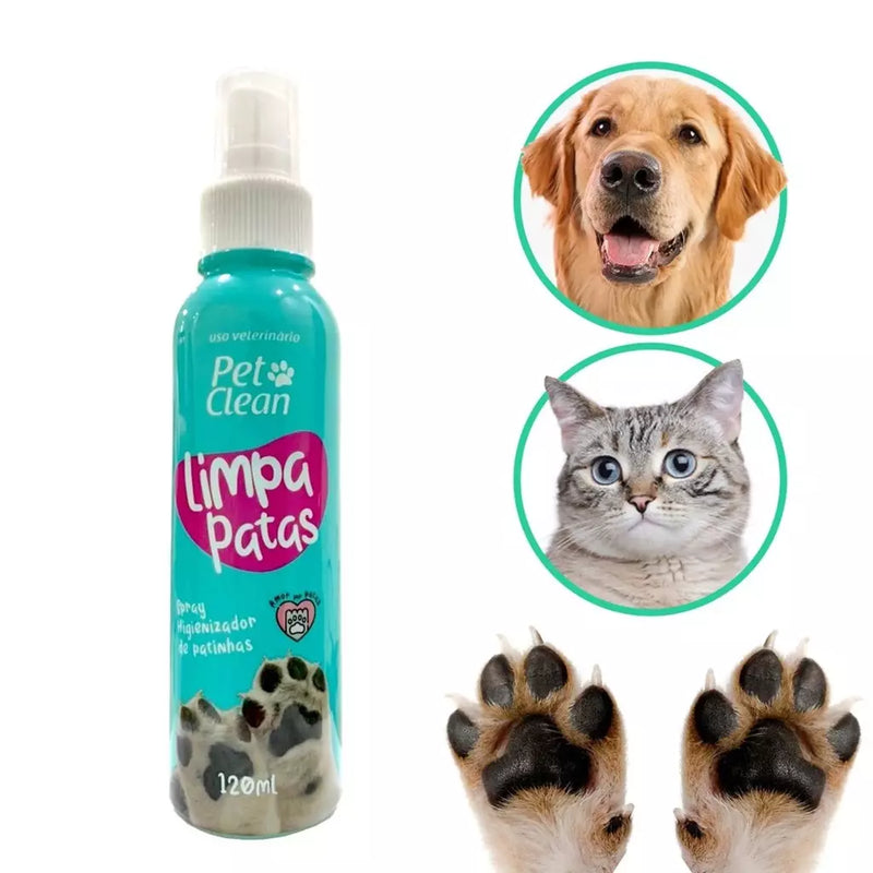 Limpa Patas para Cachorro e Gato - Pet Clean - Spray 120ml - aumigodepatas