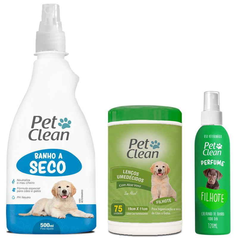 Kit Banho a Seco Pet Clean | aumigo de patas