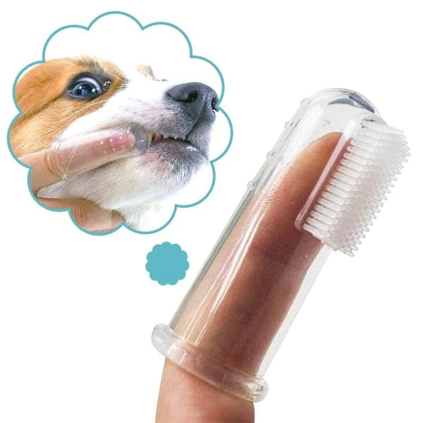 Escova de dente de dedo para pet - aumigodepatas